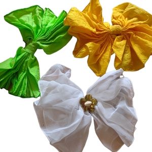 Lot of 3 material hair barrettes new